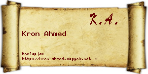 Kron Ahmed névjegykártya